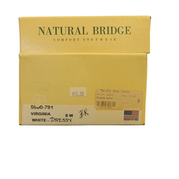 VTG Natural Bridge Shoes Handmade White Sz 8W Pre-Owned - Picture 5 of 6